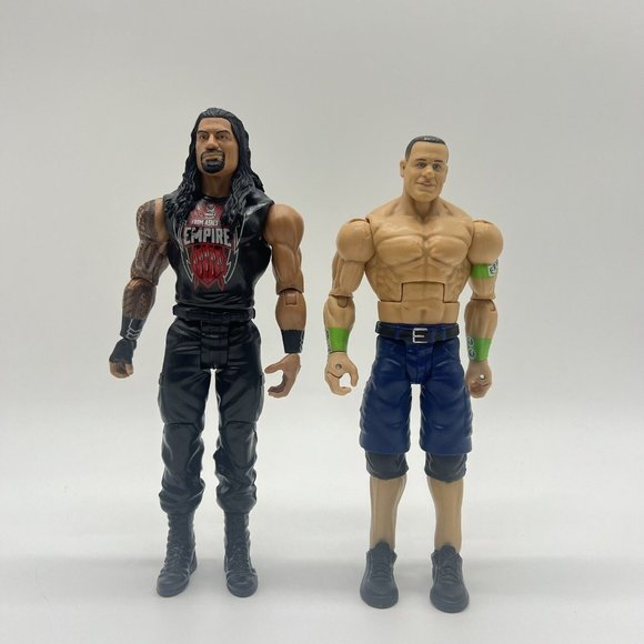 Mattel WWE Roman Reigns Big Dog Basic Series 86 & John Cena Battlepack Wrestling - Picture 1 of 4